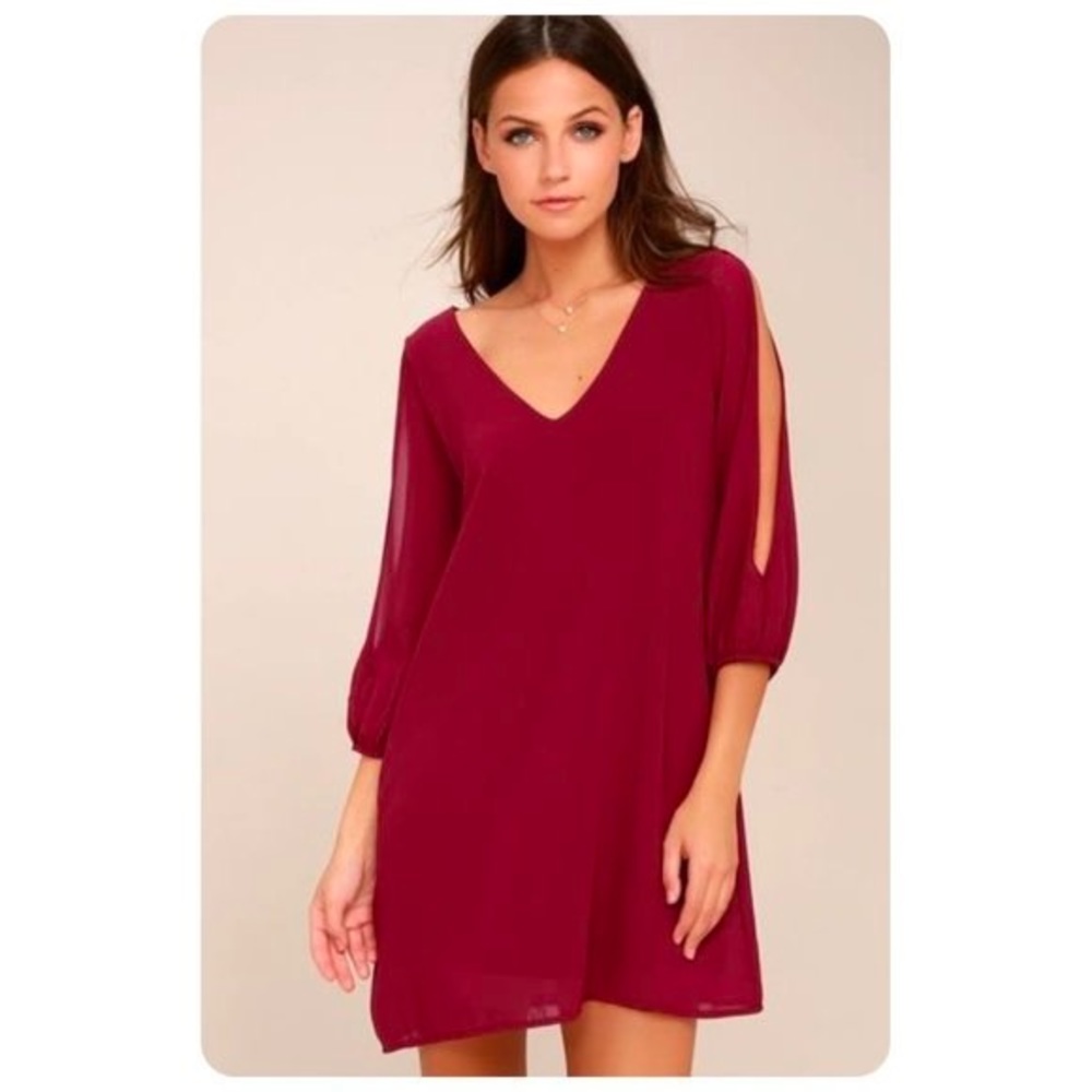 Lulus Shifting Dears Long Sleeve Dress